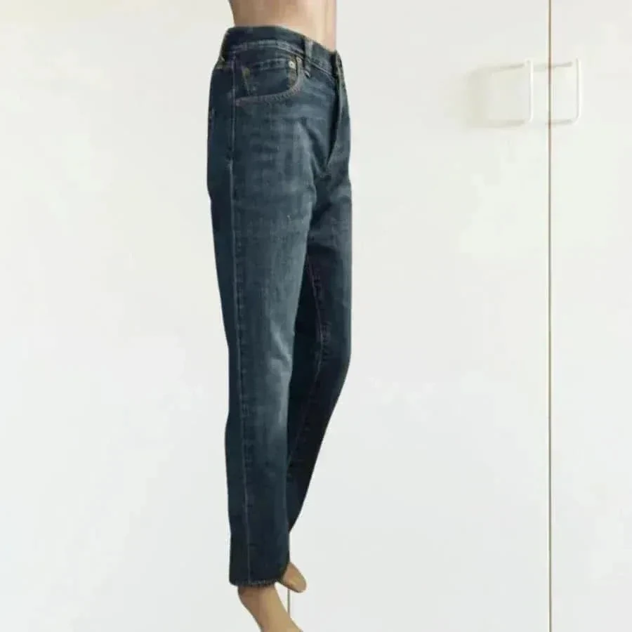 LEVIS 501 - corte reto - cintura alta - 100% algodão - azul escuro - muito bom estado – photo 4
